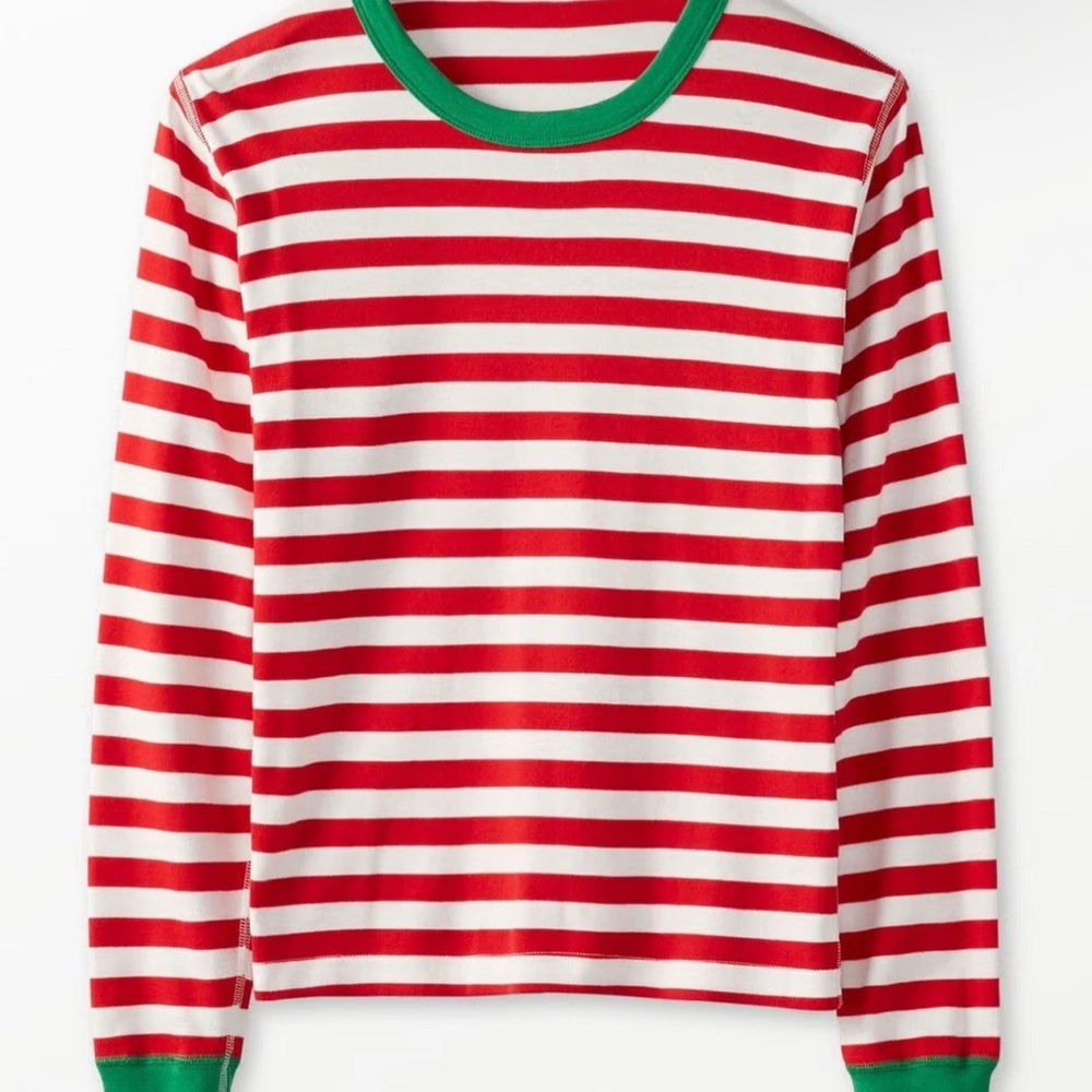 Hanna Andersson Red and White Striped Pajama Top Adult Size XS